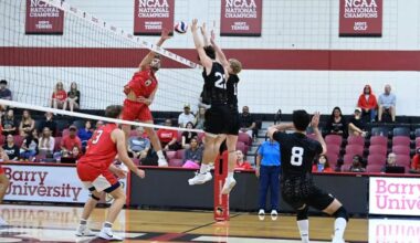 Marjanovic Paces Men’s Volleyball; Drops Opening Match to Barry