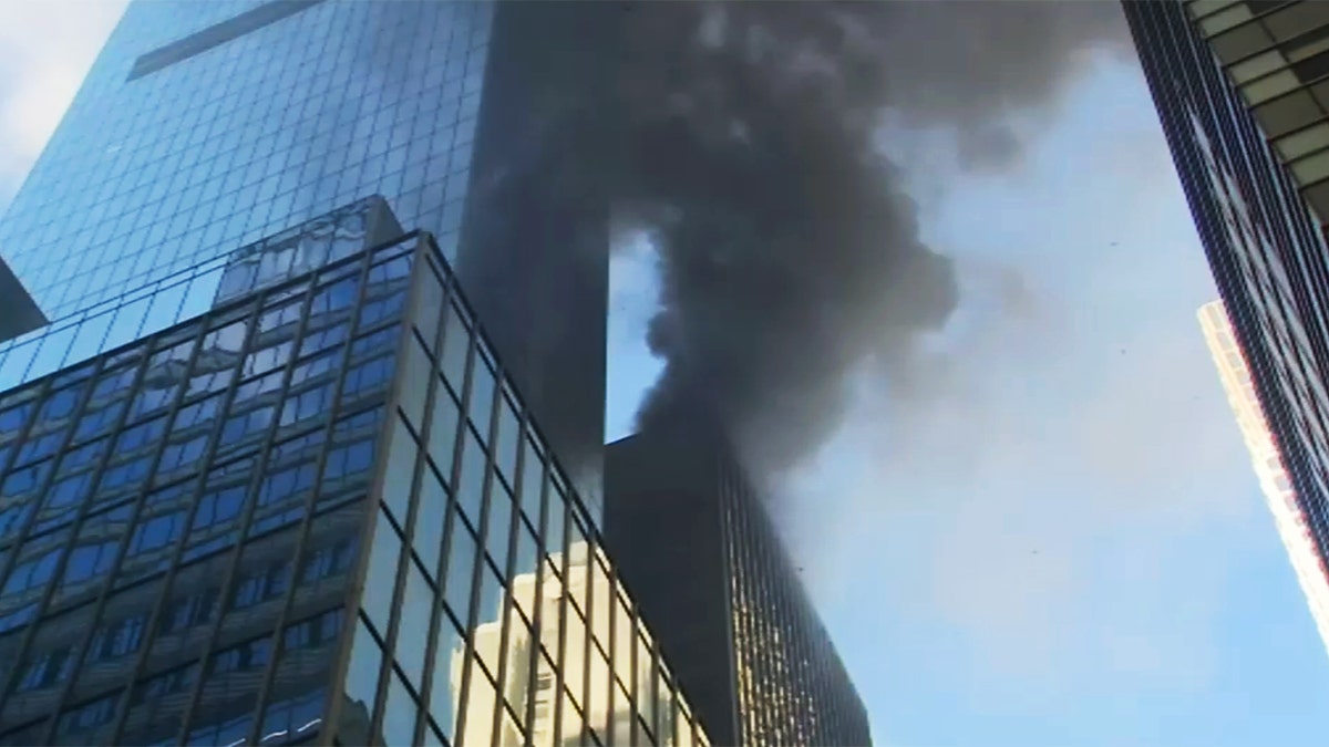 Smoke coming out of building in NYC.