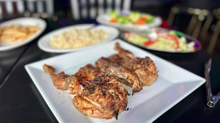 A whole grilled chicken at Hercules Churrasqueria in Bay Shore.
