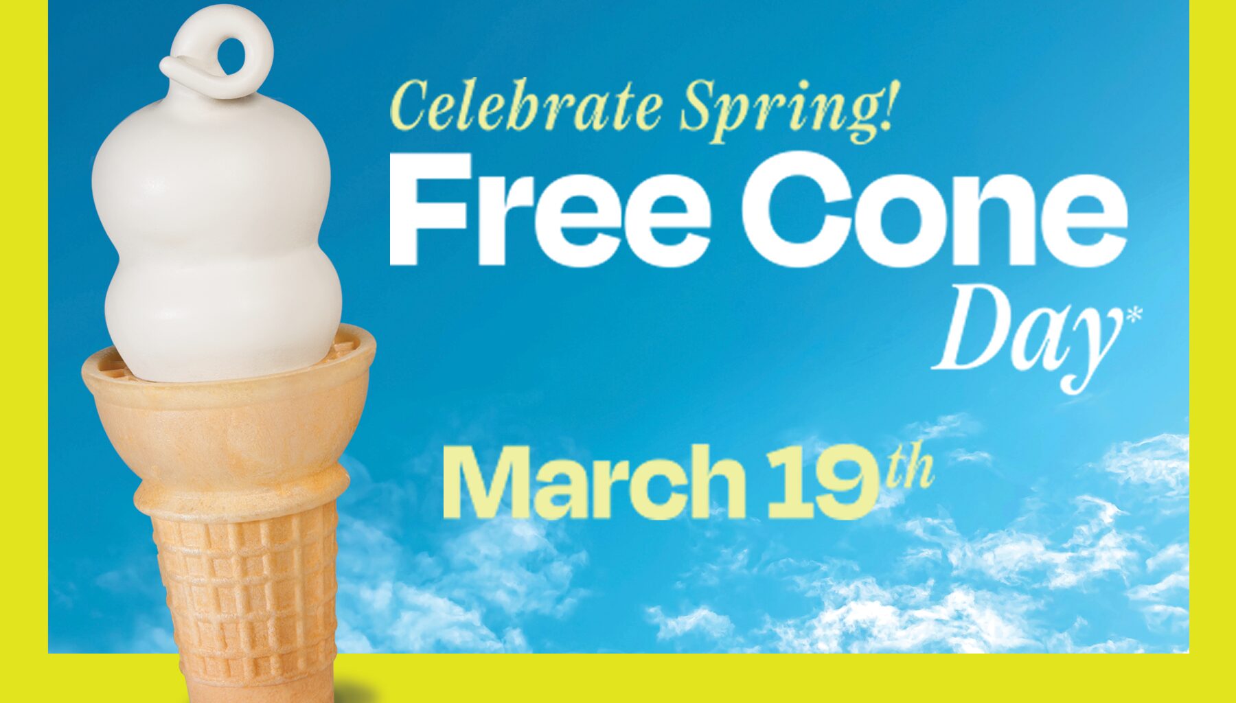 Get a free ice cream cone today