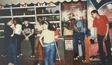 Patrons inside Skate Key Roller Rink in the Bronx, New York.
