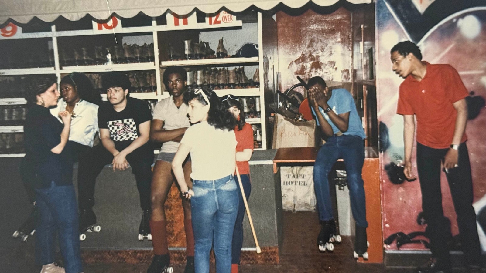 Patrons inside Skate Key Roller Rink in the Bronx, New York.