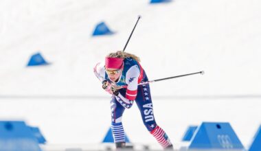 Jessie Diggins, of the United States, competed in the cross-country skiing women