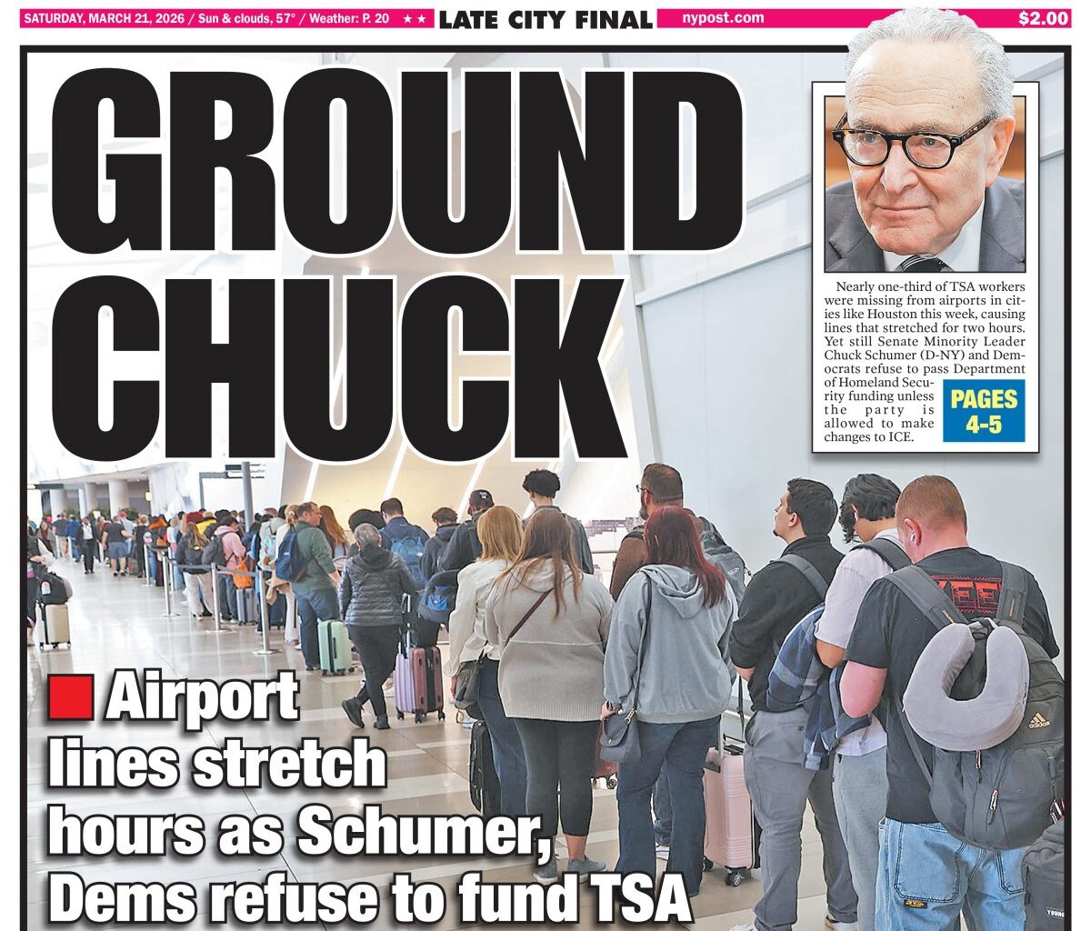 New York Post Cover for March 21, 2026