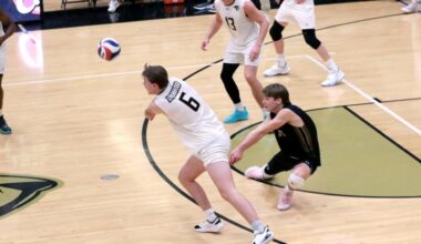 Whiteside's Career Day Lifts Men's Volleyball Past Queens In Five Sets