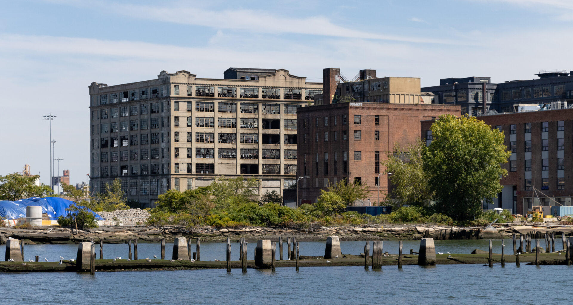 industrial buildings on the brooklyn waterfront