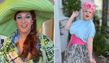 Drag queens Dixie Longate and Miss Bouvèé