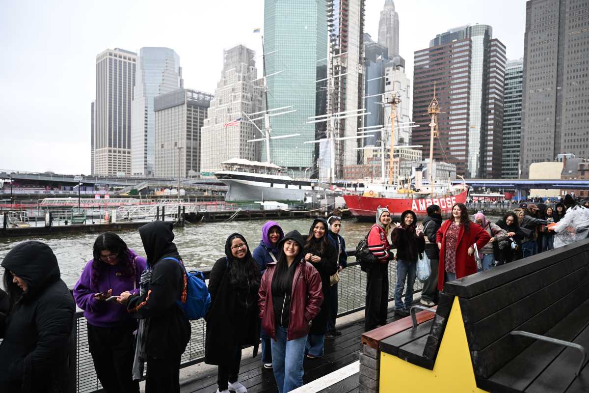 Fans braved the rain.