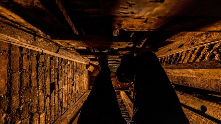 A passageway, believed to have been used as part of...