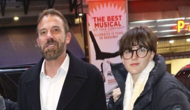 Ben Affleck beams during NYC night out with Fin at Daniel Radcliffe’s Broadway show