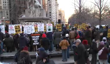 US-Iran airstrikes: NYC protests in Columbus Circle, Times Square demonstrating against attacks overseas