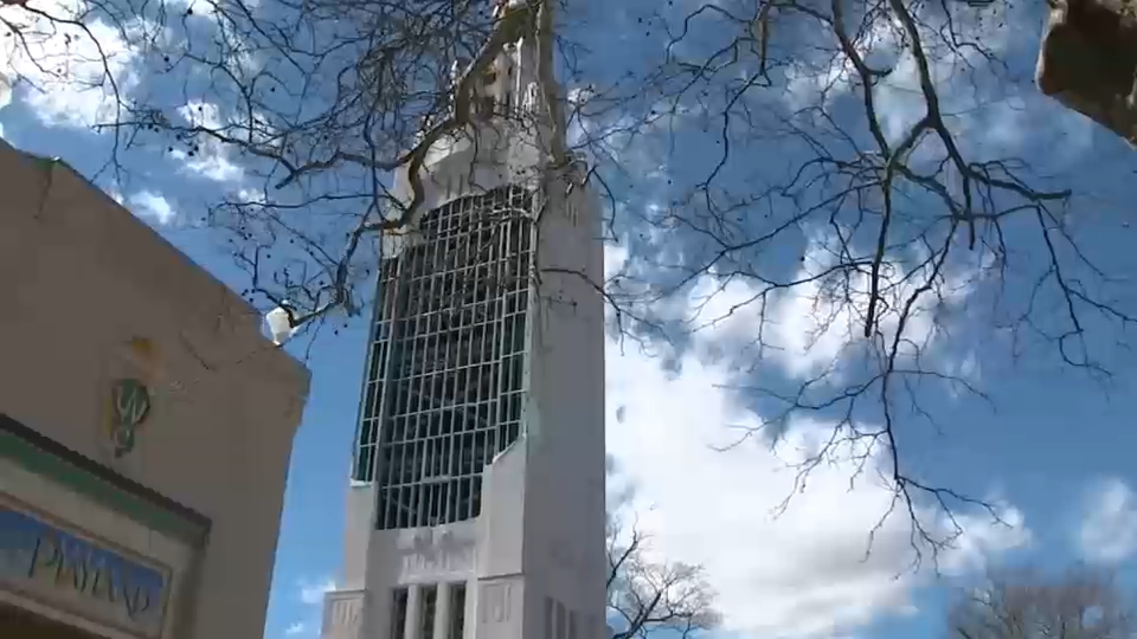 Music Tower at Rye Playland Park damaged by high winds