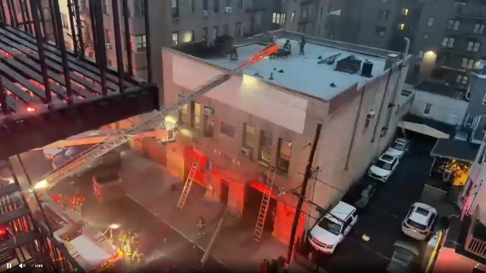 2-alarm fire burns through firehouse in Bedford Park, Bronx