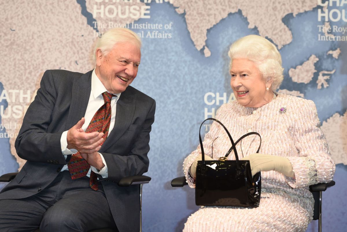 Sir David Attenborough with Queen Elizabeth II