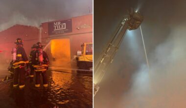 Huge 5-alarm fire tears through Brooklyn warehouse; 2 firefighters hurt