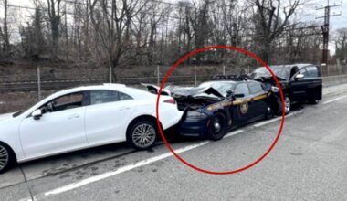 NYS trooper injured as chain reaction crash squashes police car: cops