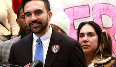 New York City high school student Dylan Contreras attends a news conference in New York