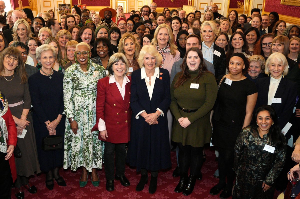 Queen Camilla hosts a reception to mark International Women's Day and the fifteenth anniversary of Women of the World at St. James's Palace in London on March 10, 2026 (Aaron Chown/PA Images/Alamy)