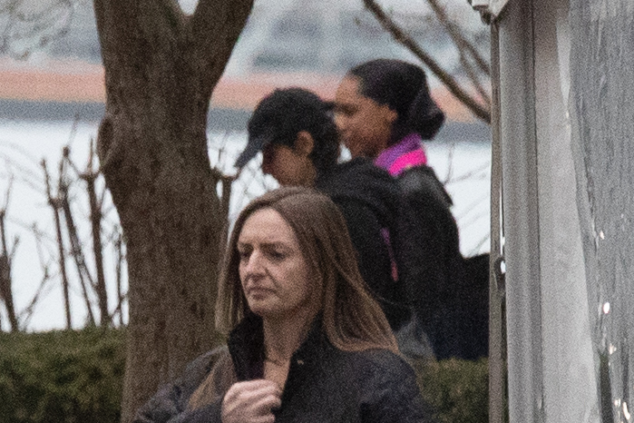 First Lady of New York City Rama Duwaji and Mayor Zohran Mamdani departing Gracie Mansion.