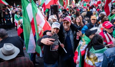 Dueling Times Square rallies on Iran distill differing visions for America