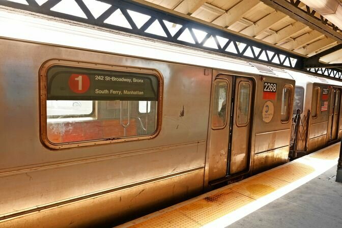 The 1 train runs from South Ferry in Lower Manhattan to Van Cortlandt Park on 242nd Street in the Bronx.