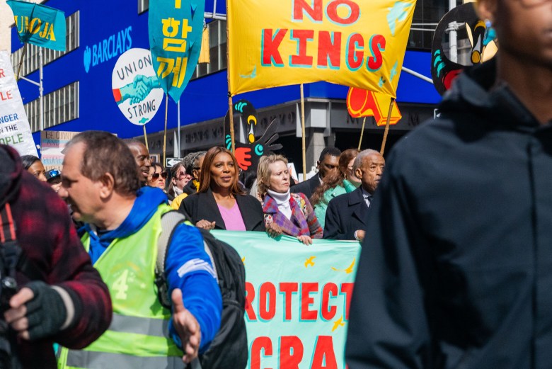 Marching with the crowd were New York City legislators and celebrities: New York Attorney General Letitia James, Reverend Al Sharpton and Robert De Niro. 
