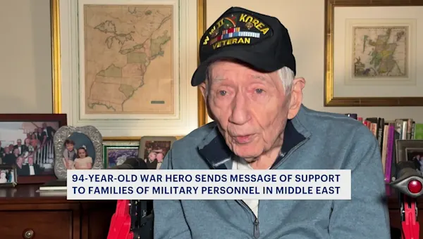 News 12 | Brooklyn | 94-year-old war hero from Darien sends message of hope amid strikes in middle east