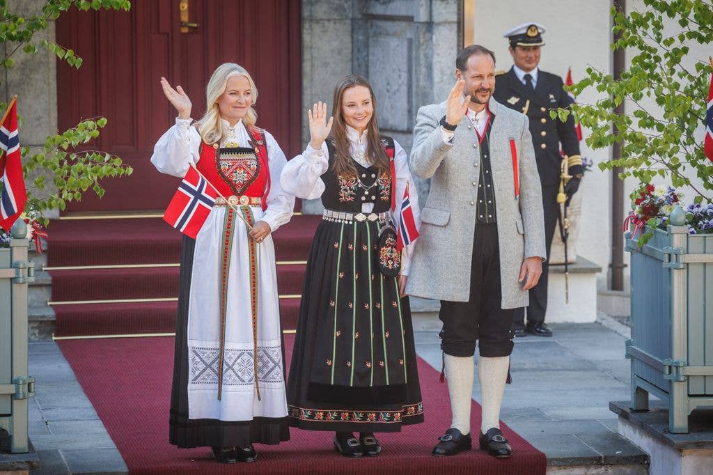 Princess Ingrid Alexandra wore traditional dress to greet the children's parade at the royal residence Skaugum during the Norwegian National Day in 2024