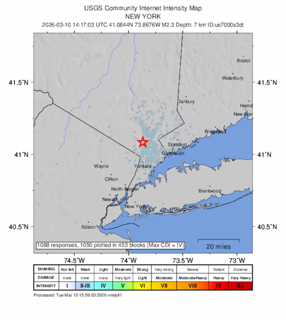A 2.3 magnitude earthquake near Sleepy Hollow, NY was felt in parts of Connecticut on March...