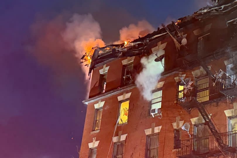 A building in the bronx on fire