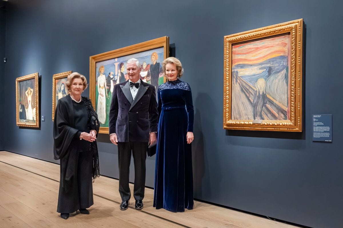 King Philippe and Queen Mathilde of Belgium together with Queen Sonja of Norway visit the National Museum 