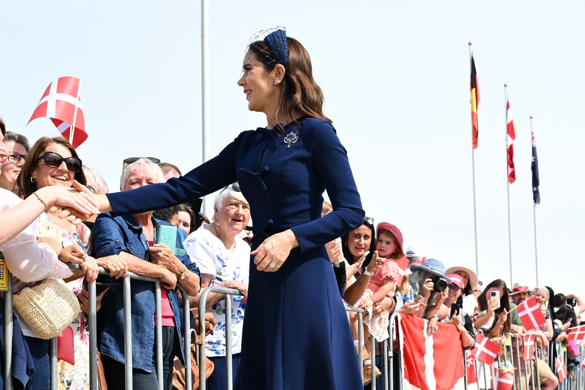 Denmark's Queen Mary meets with members the public during a visit to the Australian War Memorial in Canberra on March 16, 2026. 