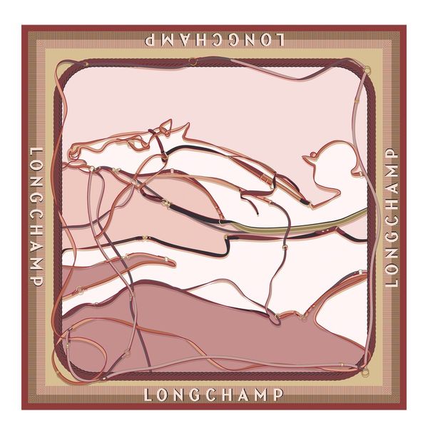 Longchamp A Toute Allure Silk Scarf 90 - Pink Tea
