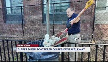 News 12 | Brooklyn | Greenpoint residents disgusted over dirty diapers scattered near walkway