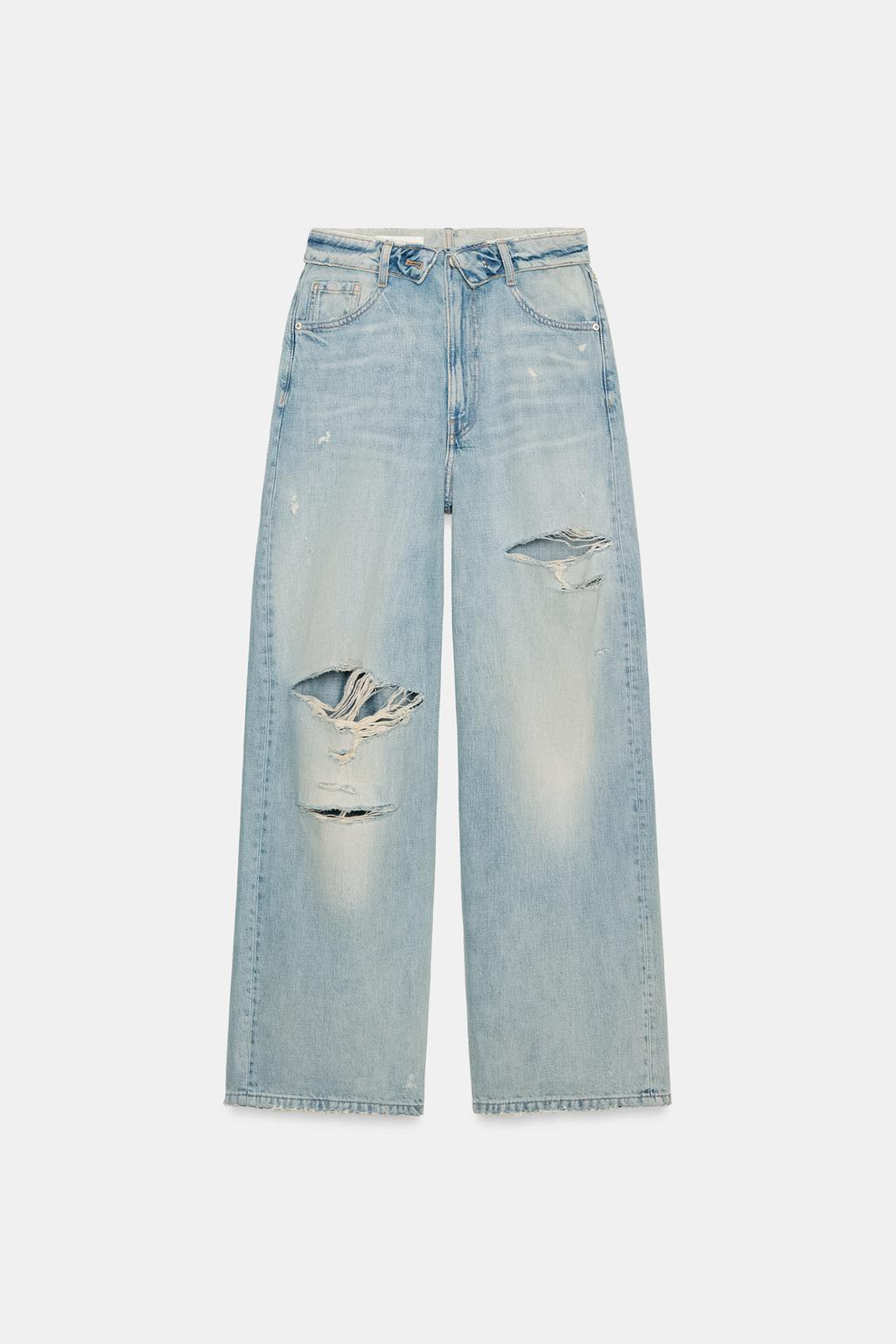 ZARA, Trf Folded Waist Mid-Rise Jeans