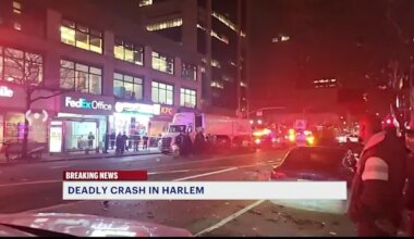 News 12 | Brooklyn | Bicyclist dead, 4 others injured in crash near Apollo Theater in Harlem