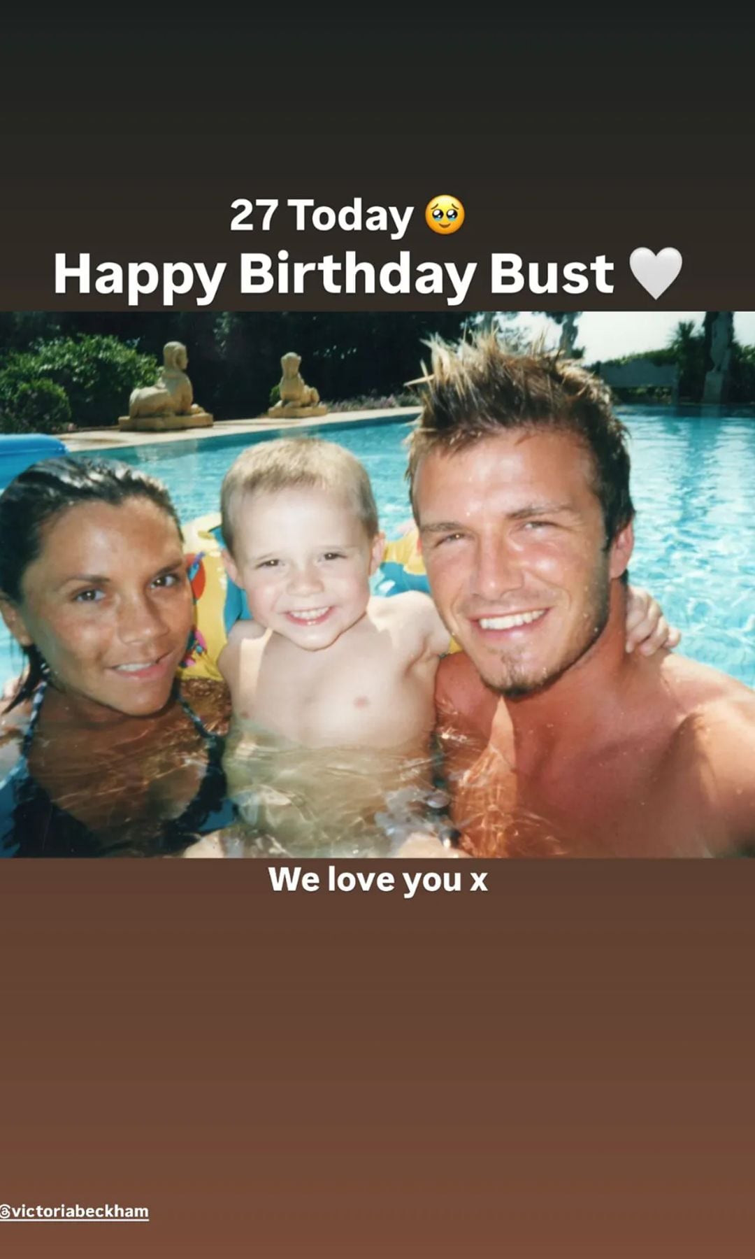 Victoria, David and Brooklyn when he was a toddler