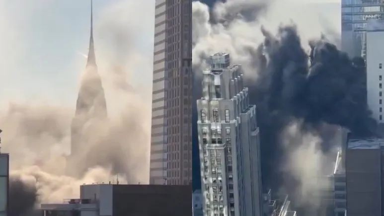 Video: Thick Smoke Blankets Manhattan Skyline As Firefighters Battle Blaze