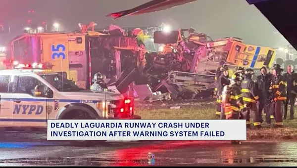 News 12 | Brooklyn | Deadly LaGuardia runway crash under investigation after warning system failed