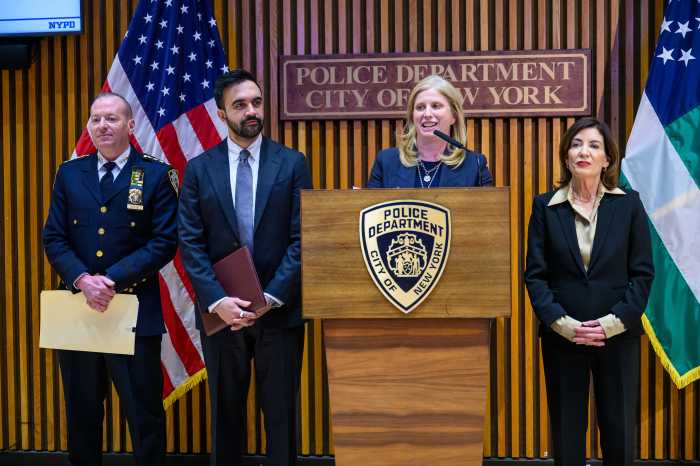 nypd commissioner with mamdani and hochul