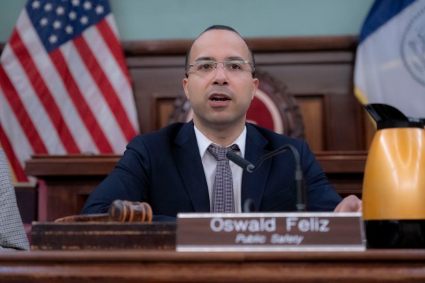 Public Safety Committee Chair Oswald Feliz. (Gerardo Romo / NYC Council Media Unit)