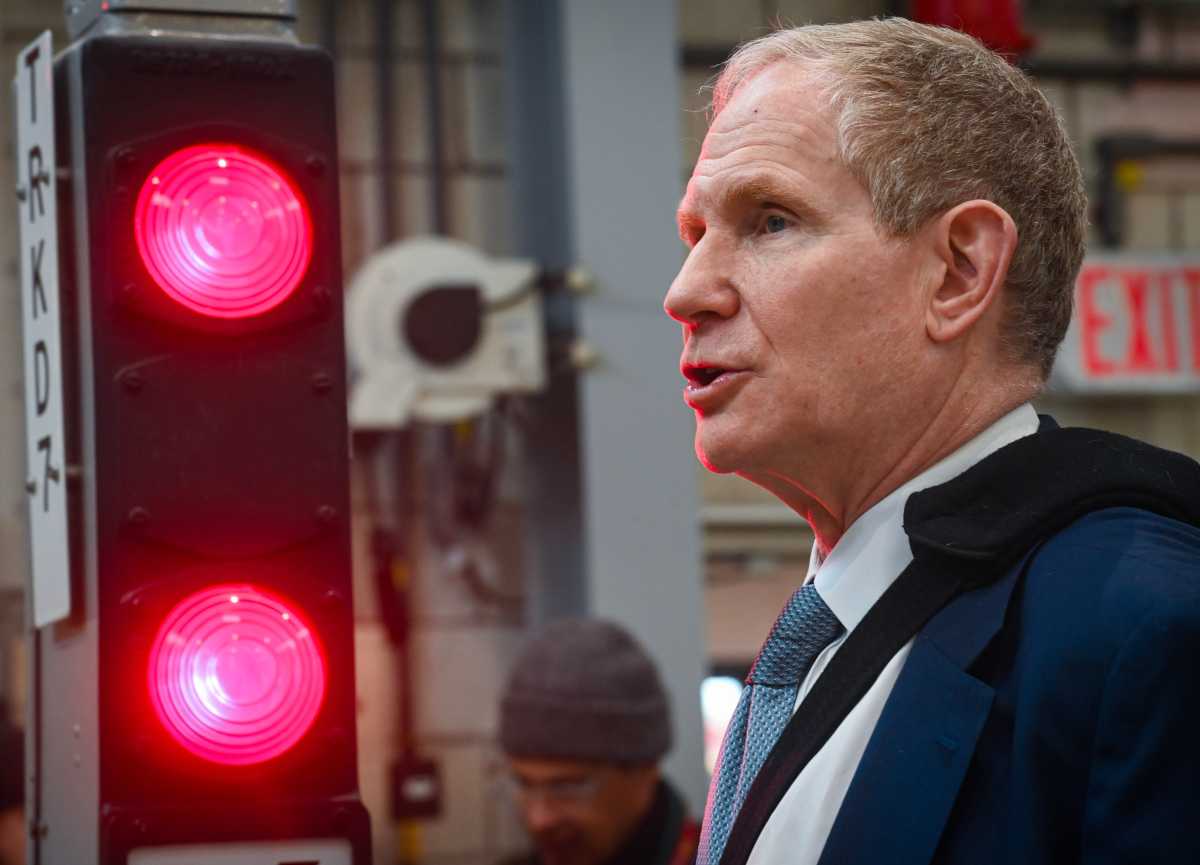 MTA chair and ceo Janno Lieber speaking about new subway trains with open gangways