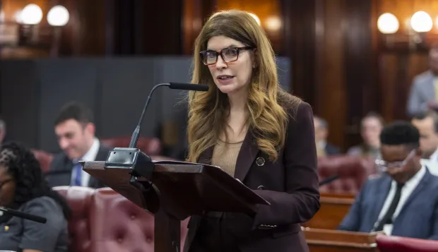 Julie Menin is pictured in the City Council Chamber at City Hall on Thursday, March 26, 2026. (Emil Cohen / NYC Council Media Unit)