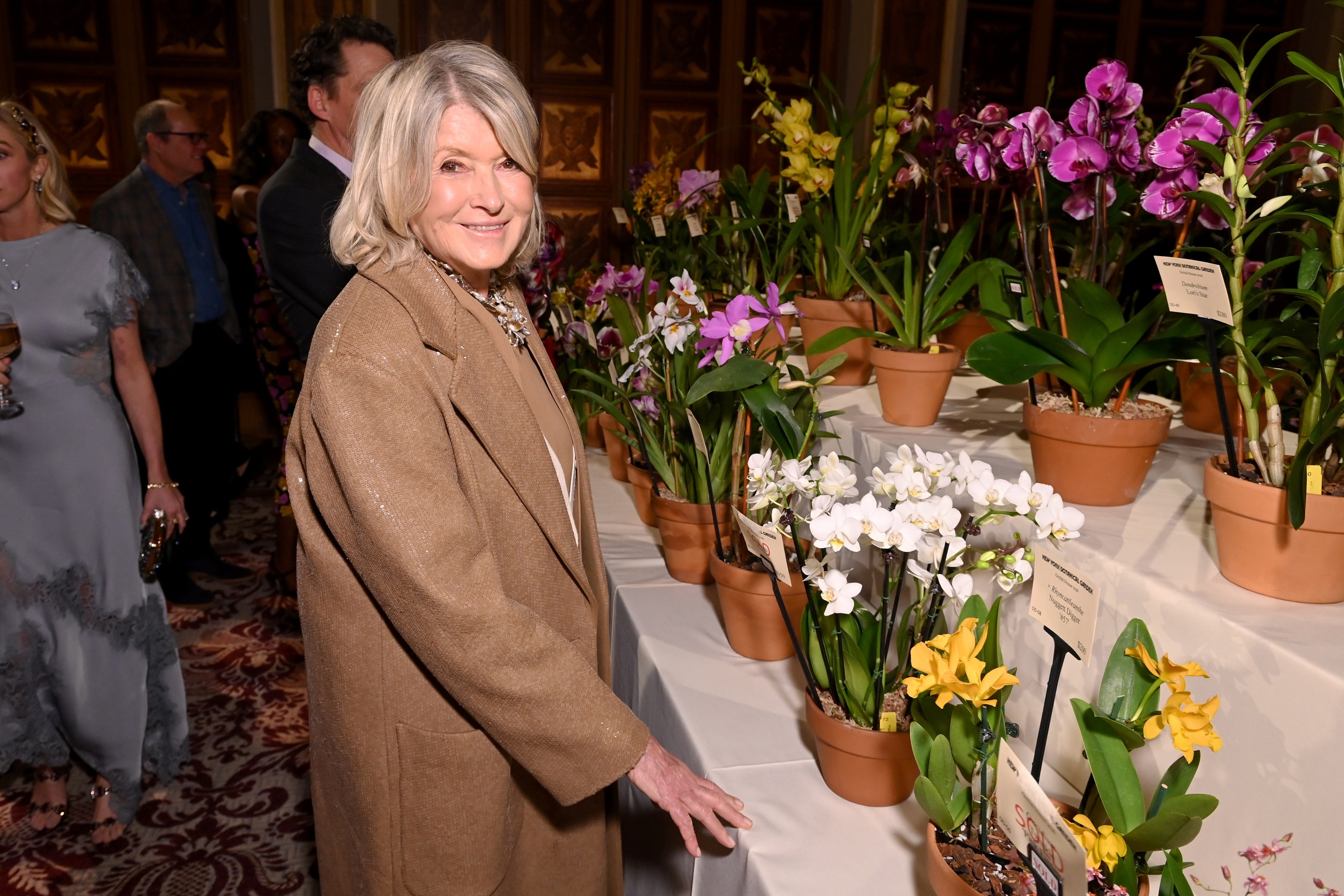 new york, new york february 26 martha stewart visits the orchid sale during cocktail hour as the new york botanical garden hosts the orchid dinner at the plaza hotel on february 26, 2026 in new york city photo by bryan beddergetty images for the new york botanical garden