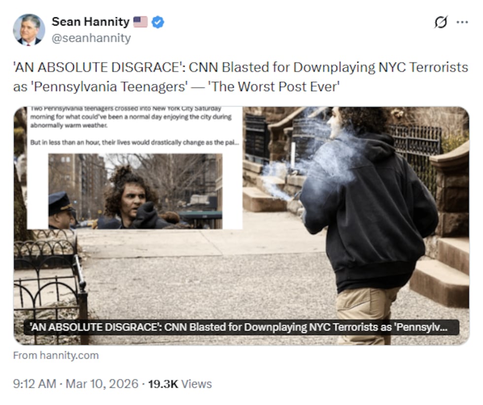 Sean Hannity comments on CNNs deleted post
