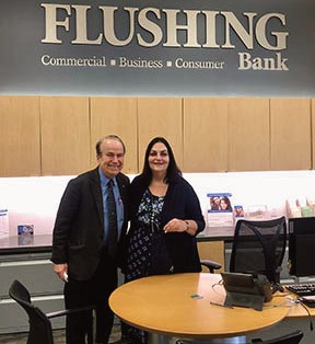 Paul Halvatzis/Amorelli Realty with Irene Demopoulos of Flushing Bank.