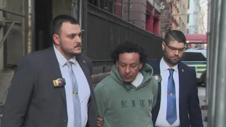 Police say 34-year-old Bairon Hernandez was taken into custody Tuesday and charged with attempted murder in connection with the incident at the 63rd Street and Lexington Avenue subway station on Sunday. (PIX11)