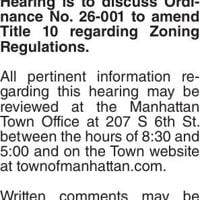 NOTICE OF PUBLIC HEARING MANHATTAN | Legals