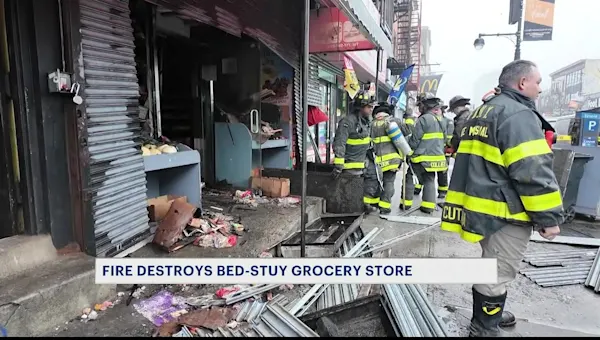 News 12 | Brooklyn | Beloved Bed-Stuy Halal grocery store gutted by early morning fire
