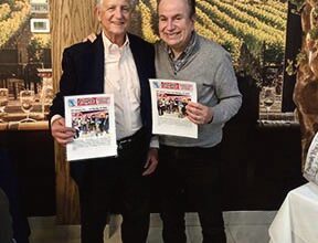 President Robert Arena with Paul Hal­vatzis/ Past President of the Astoria/LIC Ki­wanis Club.